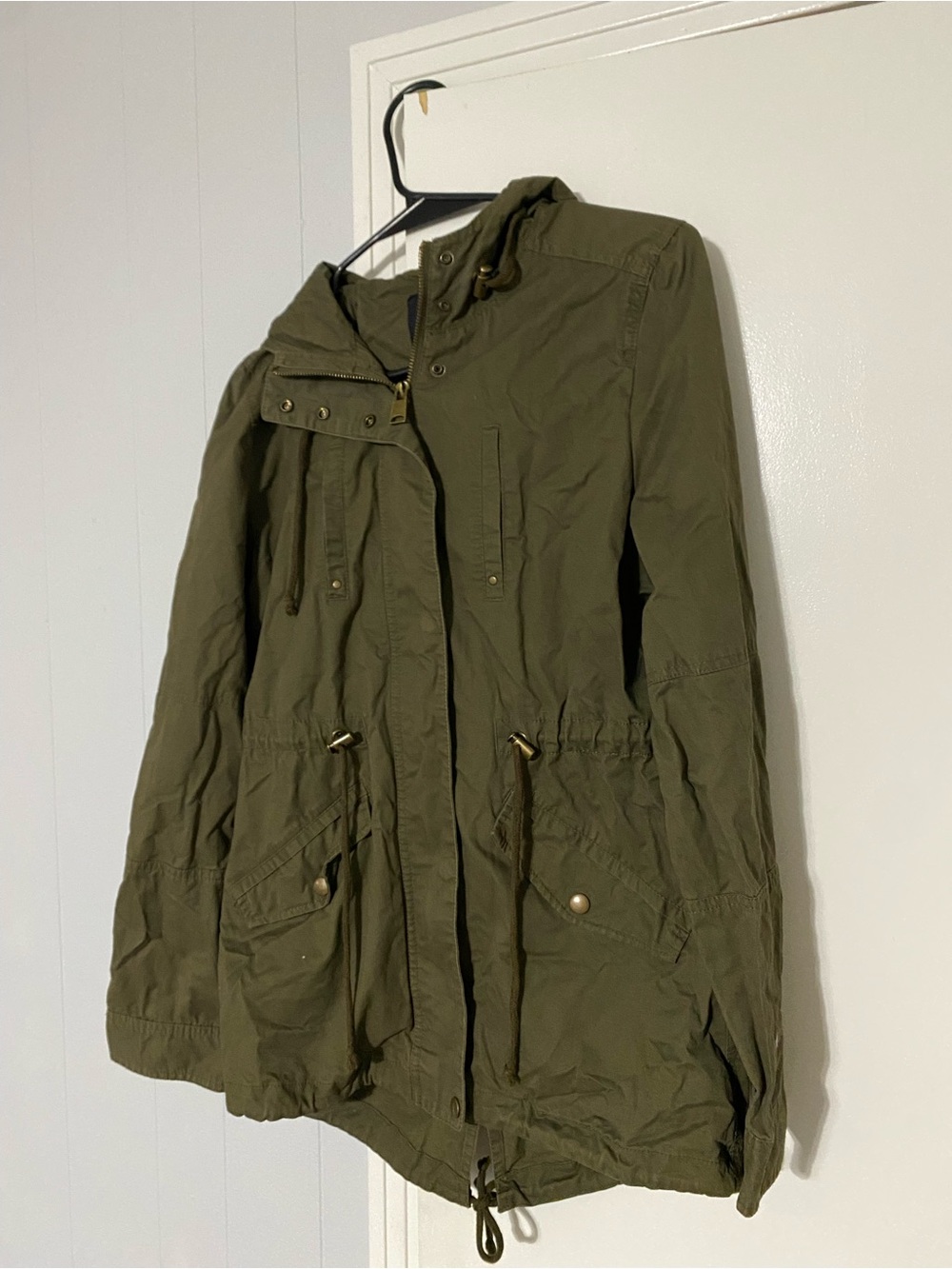 Love Tree medium Olive Green Utility military Jacket with Hood